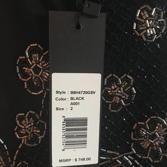 NEW BLACK BEADED EVENING GOWN